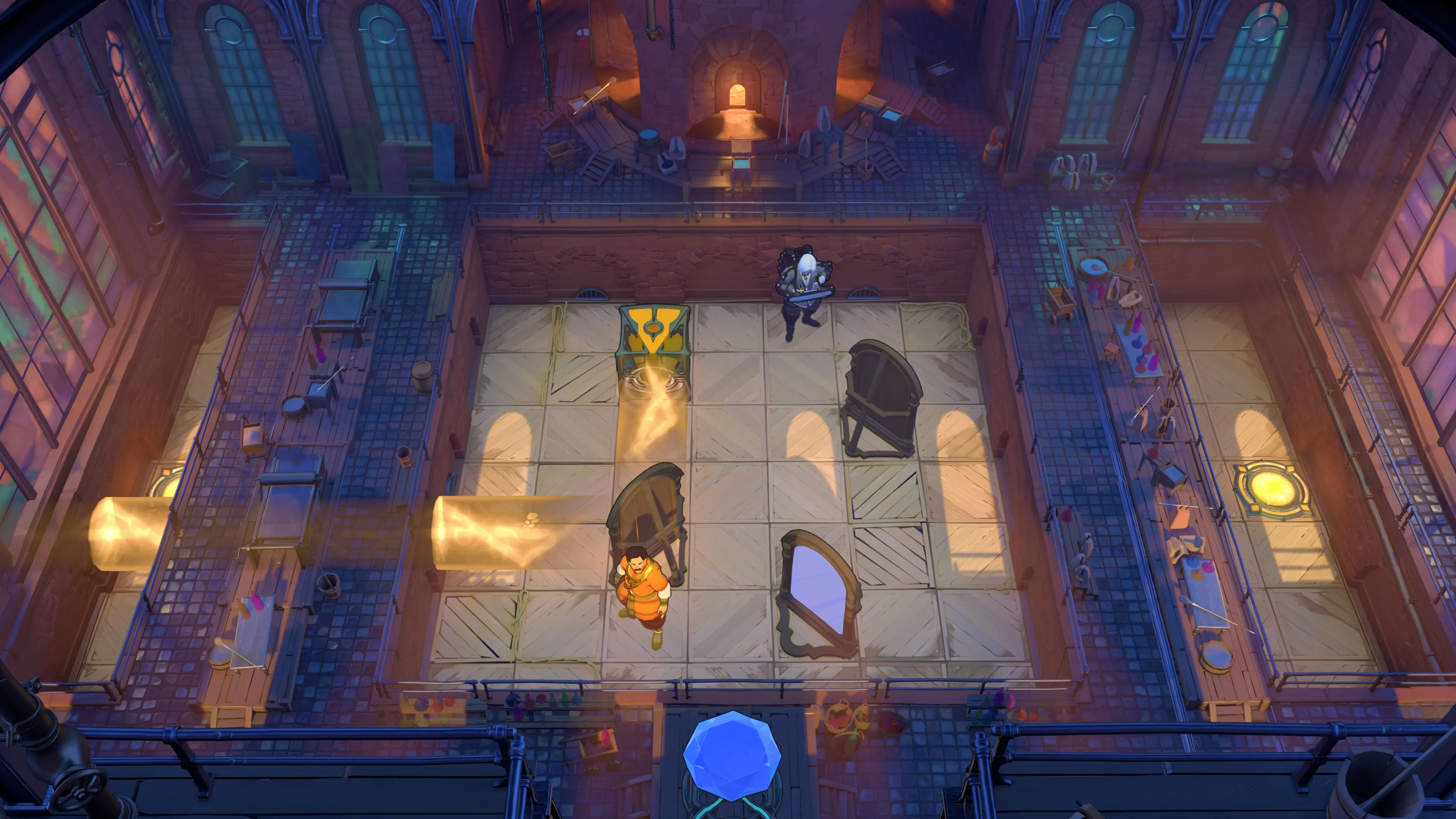 複数のキャラクターが仕掛けを解くOrder of the Sinking Star