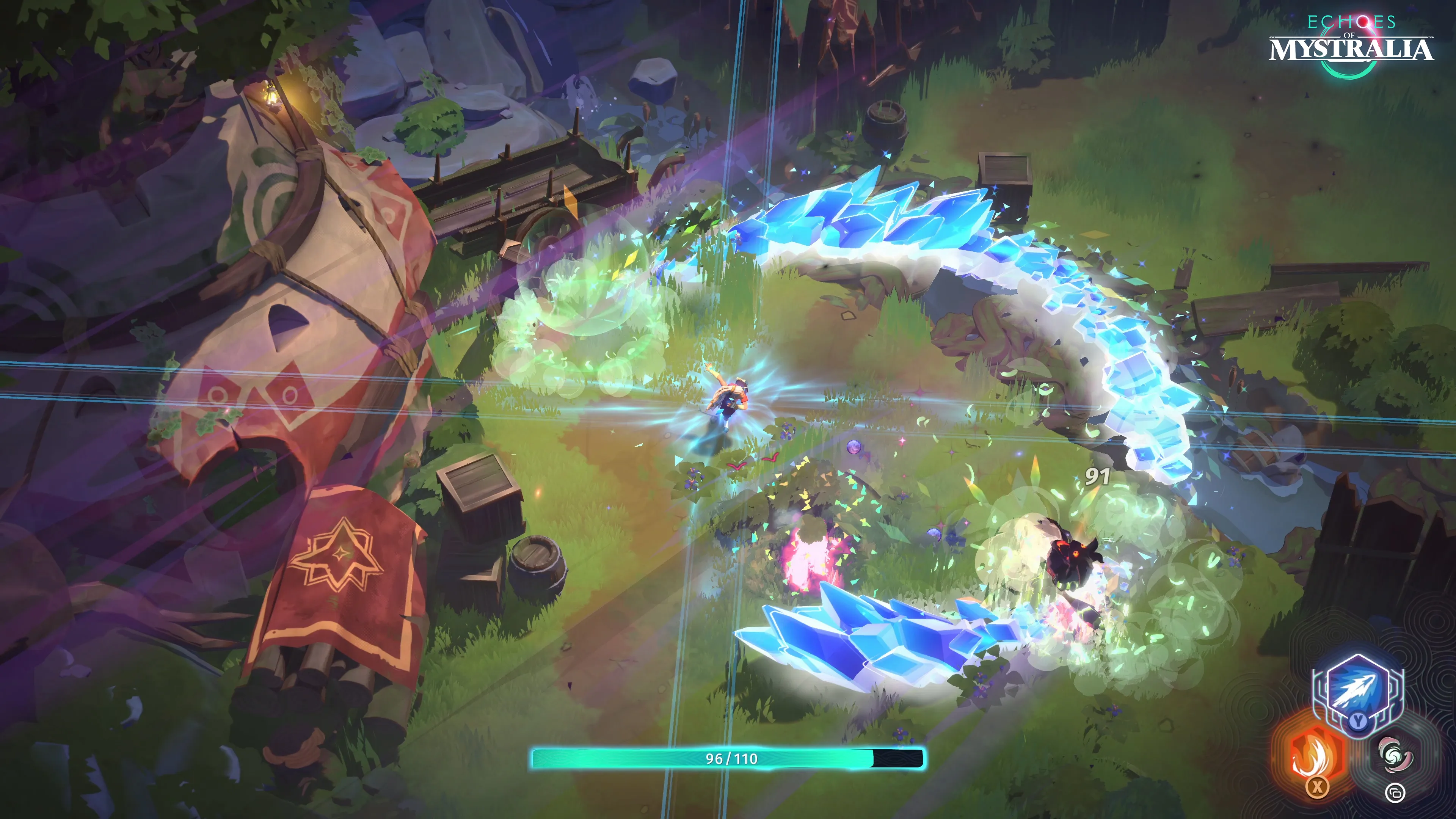 魔法を組み合わせて多数の敵と戦うEchoes of Mystralia